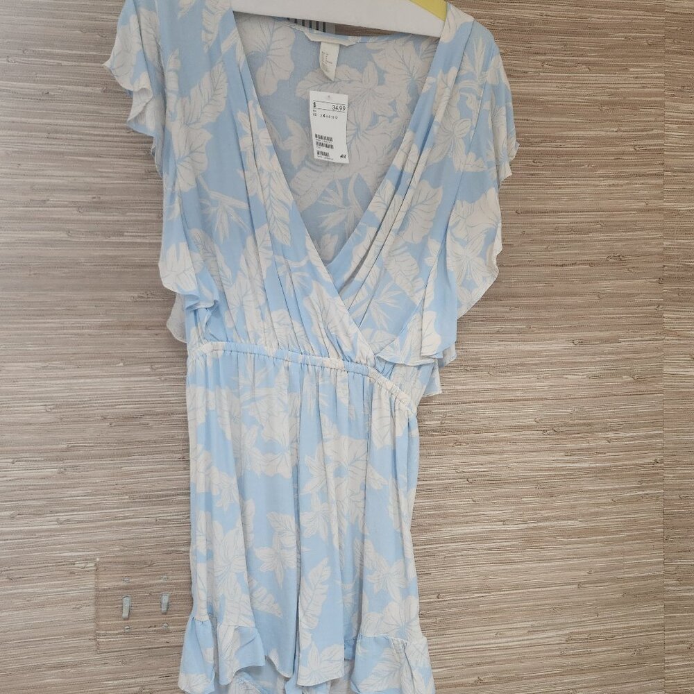 H & M baby blue and ivory romper(shorts)